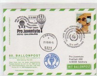 80. Ballonpost Salzburg 23.10.88 D-ERGEE V UNO Karte